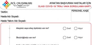 Ayaktan Başvuran Hastalar İçin Olası COVID-19 Vaka Sorgulaması