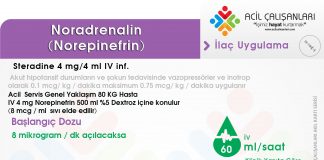 Norepinefrin (Noradrenalin) (Steradin) Uygulama Akıl Kartı