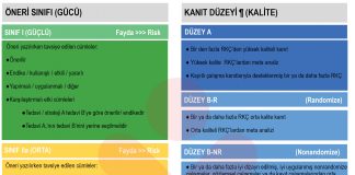 Öneri Sınıfı Kanıt Düzeyi AHA 2020