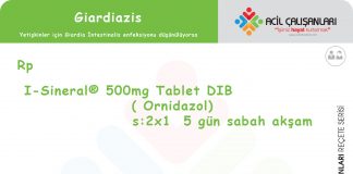 Giardia İntestinalis Gastroenteriti Reçetesi