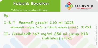 Kabızlık (Konstipasyon ) Reçetesi