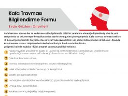 Kafa Travması Bilgilendirme Formu ( Evde Gözlem Önerileri )