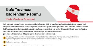 Kafa Travması Bilgilendirme Formu ( Evde Gözlem Önerileri )