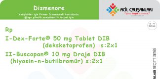 Dismenore Reçetesi