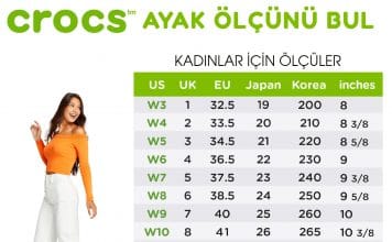 Crocs Terlik Beden Tablosu
