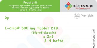 Prostatit Reçetesi