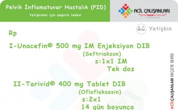 Pelvik İnflamatuvar Hastalık (PID) Reçetesi