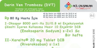 Derin Ven Trombozu (DVT) Tedavi Reçetesi