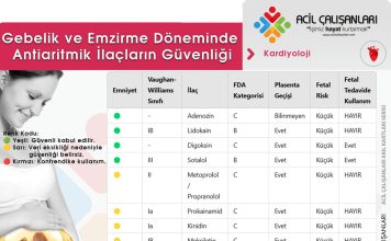 Gebelik ve Emzirme Döneminde Antiaritmik İlaçların Güvenliği