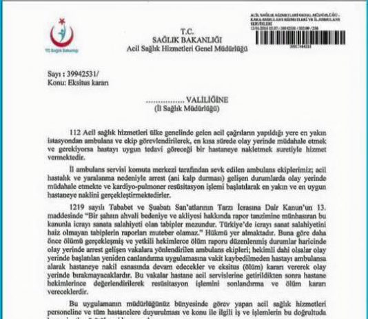Eksitus Kararı Genelge 12 Ocak 2016