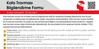 Kafa Travması Bilgilendirme Formu ( Evde Gözlem Önerileri )
