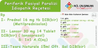 Periferik Fasiyal Paralizi Reçetesi