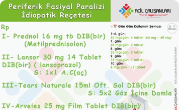 Periferik Fasiyal Paralizi Reçetesi
