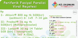 Viral Periferik Fasiyal Paralizi Reçetesi