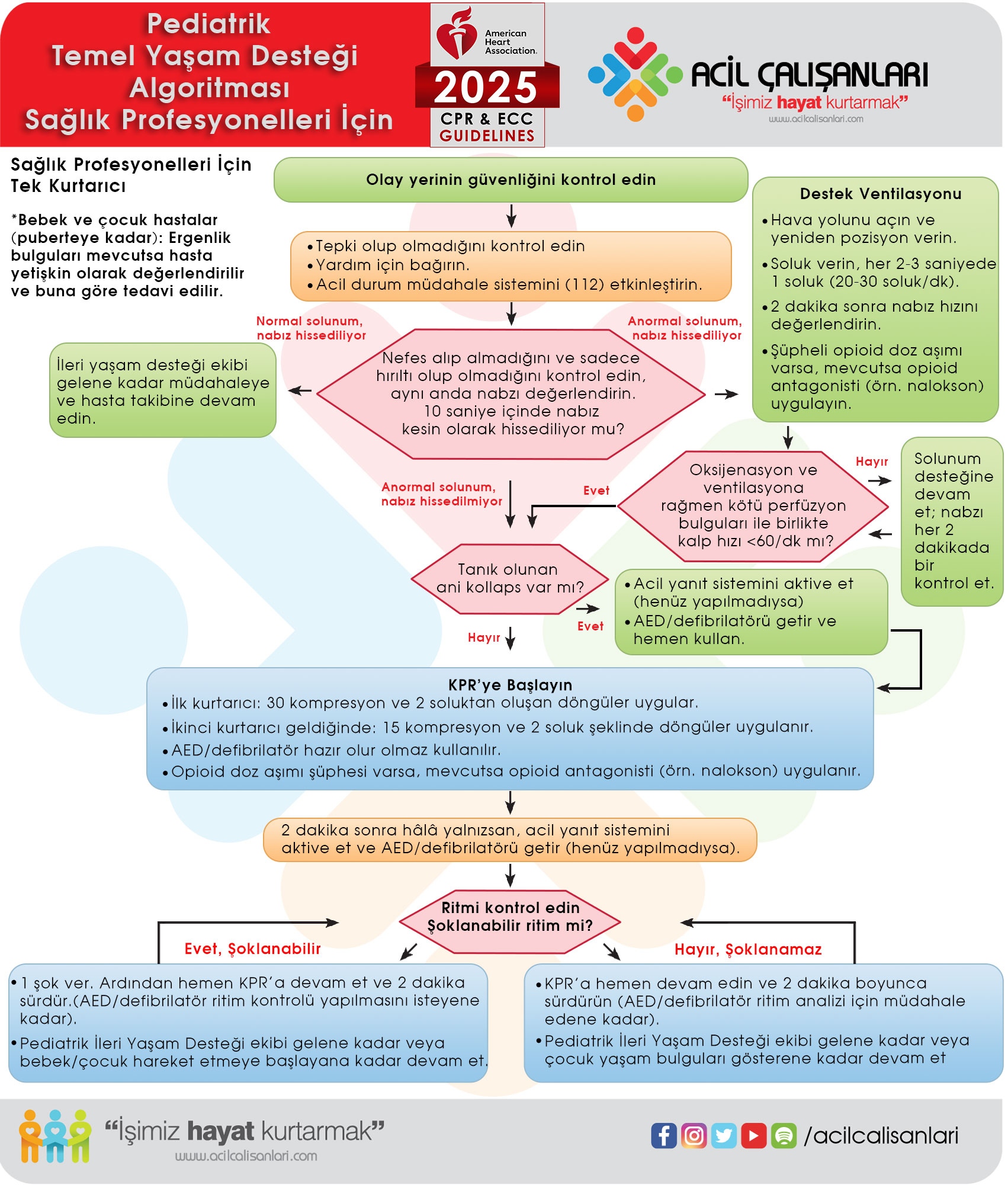 Pediatrik TYD tek kurtarıcı algoritması