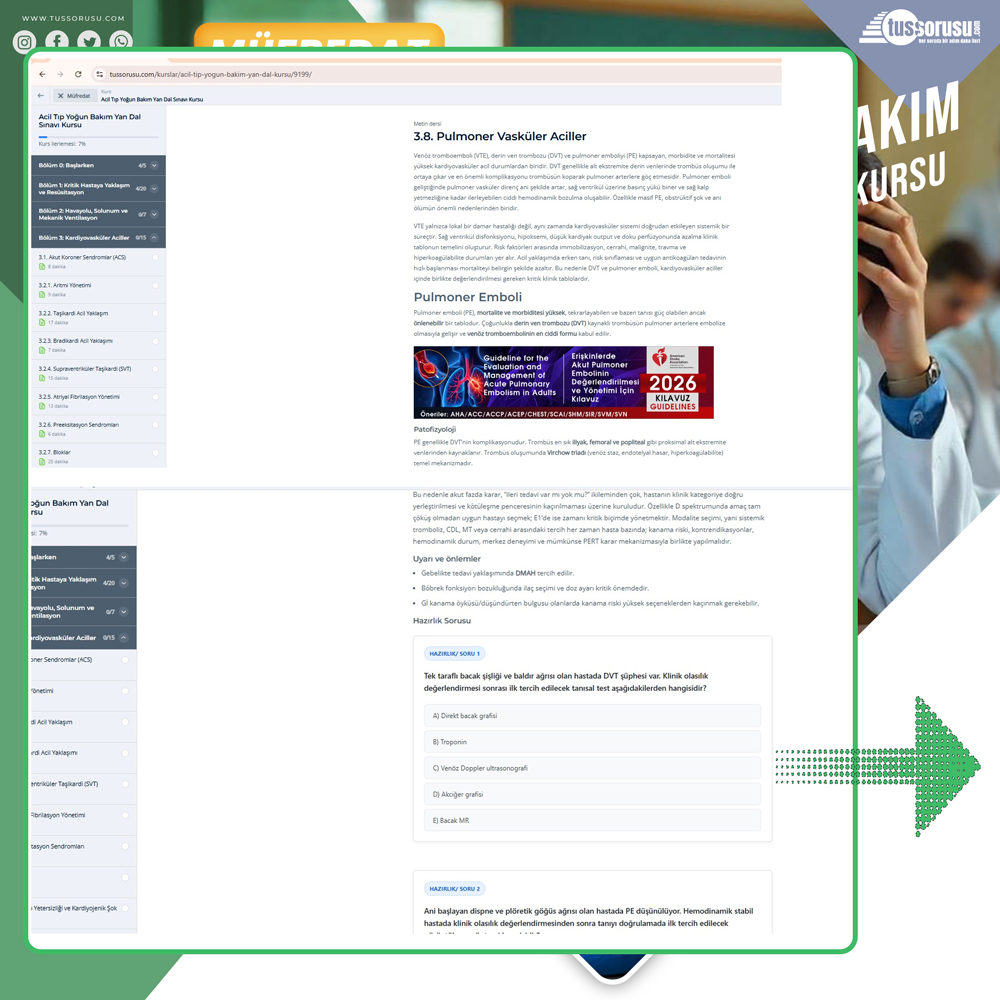 Acil Tıp Yoğun Bakım Yan Dal Kursu görüntü 8