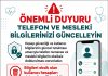 Önemli Kullanıcı Bilgileri Güncelleme Duyurusu